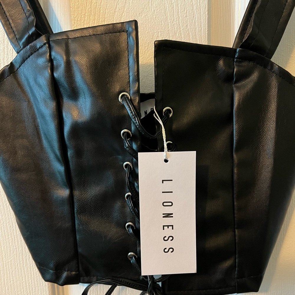 Lioness black leather top